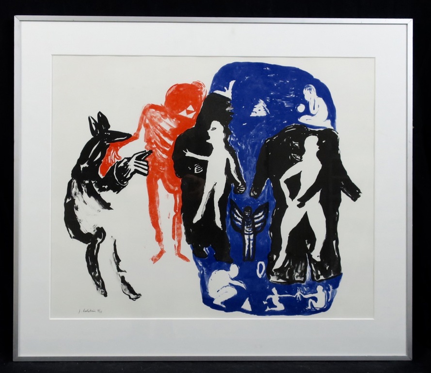 Pieter Holstein: Litho, Zonder titel nr 5 - Ingelijst kopen? Bied vanaf 35!