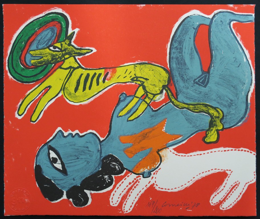 Corneille: Portfolio met 4 losse zeefdrukken + boek, Aujourd'hui kopen? Bied vanaf 250!