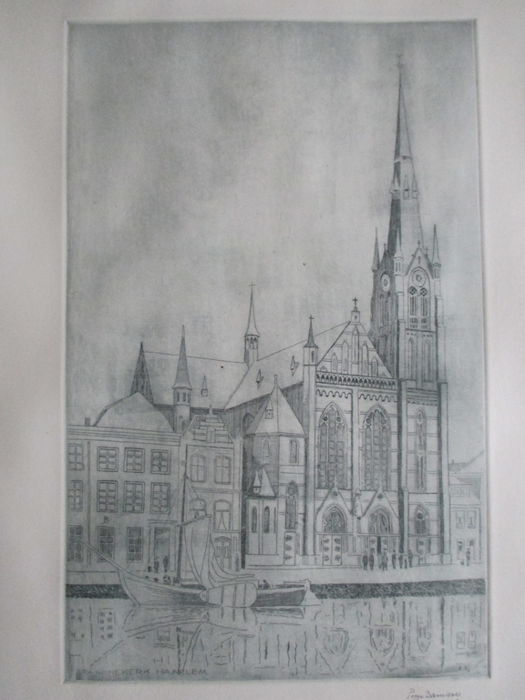 Poppe Damave, ets Spaarnekerk Haarlem verkocht voor € 63!