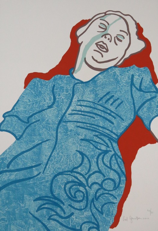 Ad Gerritsen: Zeefdruk, Slapende vrouw verkocht voor € 35!