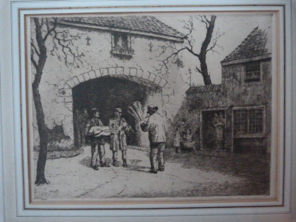 Fraaie en grote ets van Martin van Waning  ( Den Haag 1887 – 1972  Dokkum ) verkocht voor € 35!