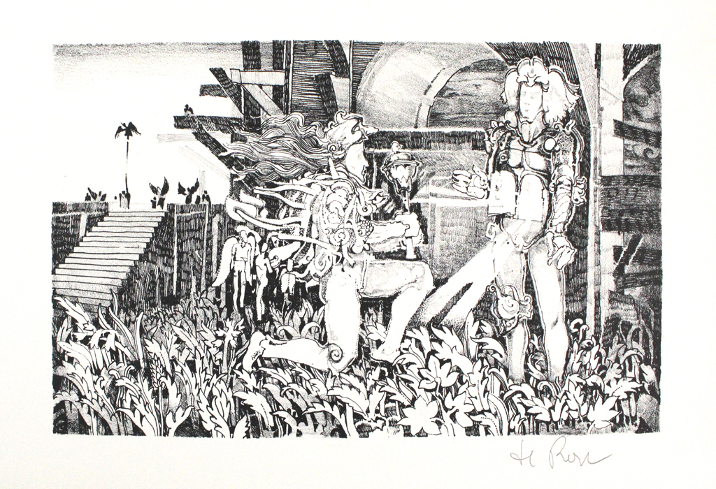 Raffaele de Rosa. -Fakkeldrager- Lithografie  Handgesigneerd. kopen? Bied vanaf 23!