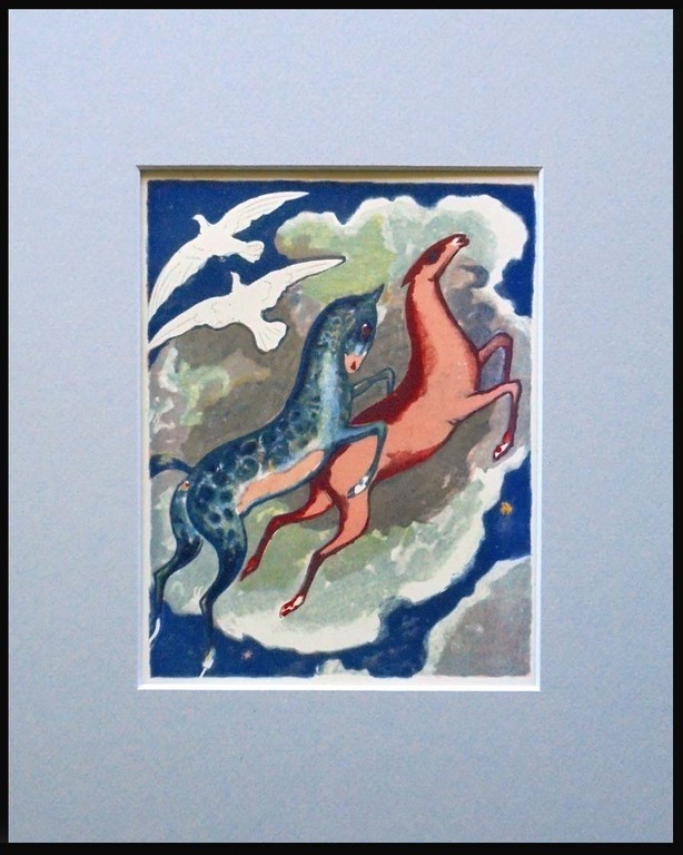 Kees van Dongen-Houtgravure 1955-" Oiseaux et chevaux"-1001nacht- ready to frame kopen? Bied vanaf 50!
