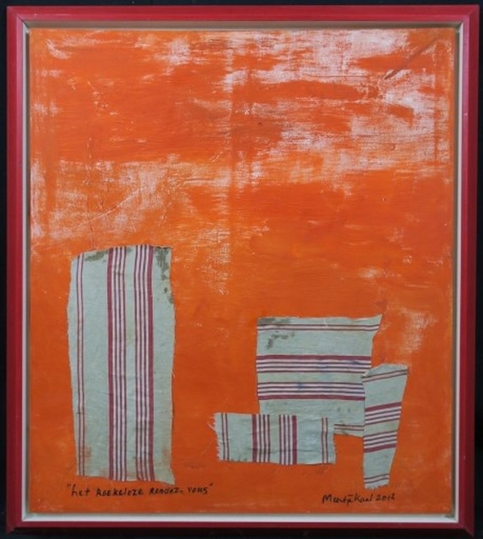 Meertje Kaal: Stof en Acryl op doek, Het roekeloze rendez-vous - Ingelijst kopen? Bied vanaf 1!