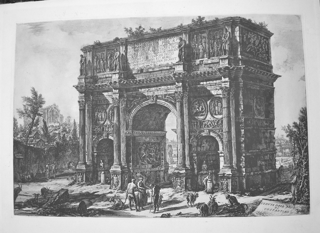 Giovanni Battista Piranesi, ets: Veduta Dell'Arco di Costantino verkocht voor € 40!