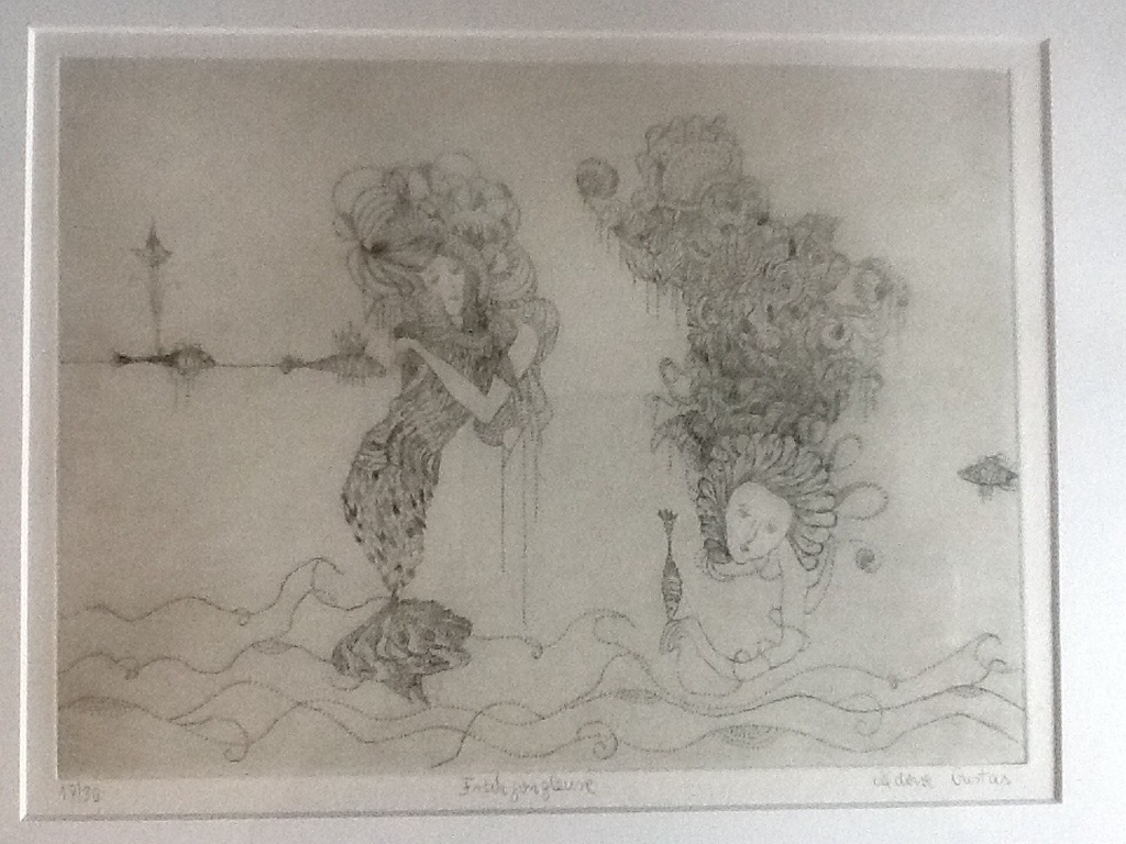 Aldone Gustas: ets/ litho,Fisch jongleuse. kopen? Bied vanaf 1!
