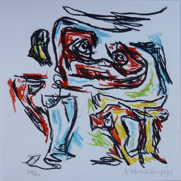 Cobra- Theo Wolvecamp, 2 Kleurenzeefdrukken, 1990, gesigneerd + boek kopen? Bied vanaf 200!