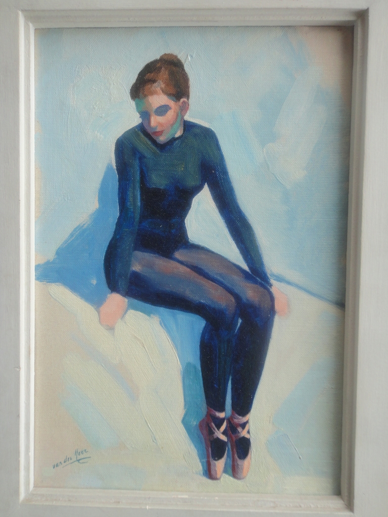 Maarten DJ van der Meer, olieverf op board, portret van ballerina kopen? Bied vanaf 125!