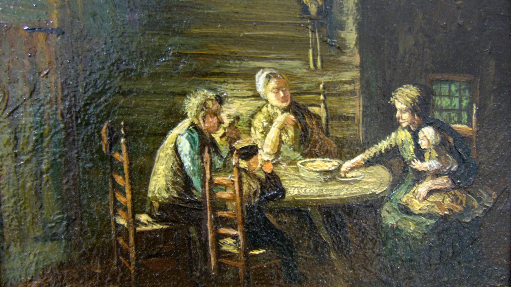 Mooi dik opgezet huiselijk tafereel, gesigneerd W. Kruijk kopen? Bied vanaf 20!