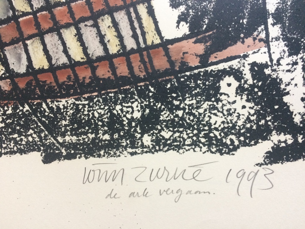 Wim Zurné, originele tekening in gemengde technieken 'De ark vergaan' 1993 kopen? Bied vanaf 135!