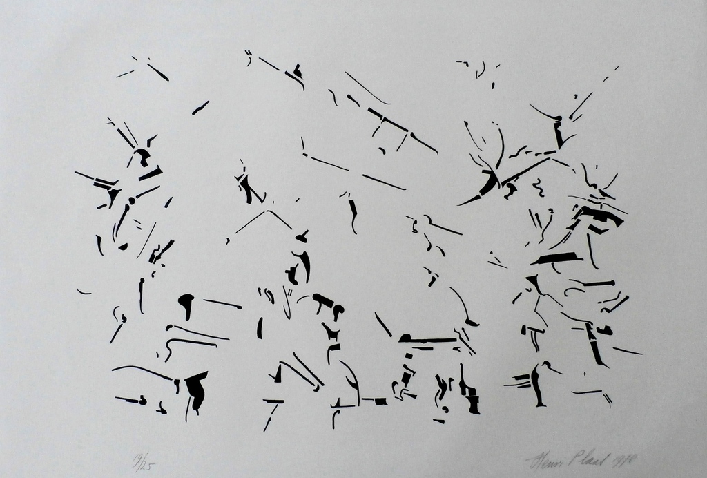 Henri Plaat - Abstracte litho - 1978 verkocht voor € 60!