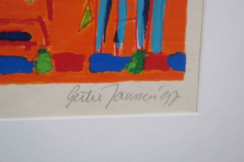 Gertie Janssen: Zeefdruk, Le plat pays II - Ingelijst kopen? Bied vanaf 40!