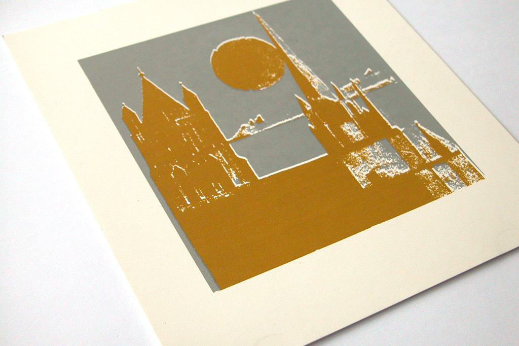 Pascal Besson, ‘Eglise au clair de la lune’, originele litho kopen? Bied vanaf 15!