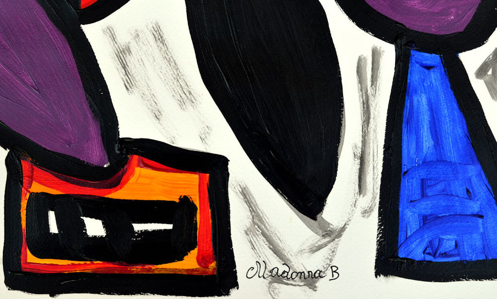 De Tijd- acryl op papier- door beiden gesigneerd kopen? Bied vanaf 120!