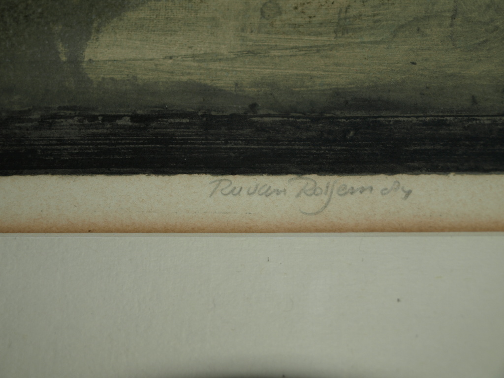 Ru van Rossem (1924-2007) : Ets en reliëfdruk – “Cara Italia” – Ingelijst - 1984 kopen? Bied vanaf 150!