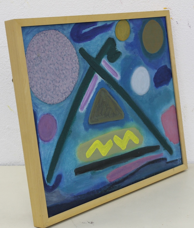 L.P. Boone: Schilderij met abstracte compositie, 1984 kopen? Bied vanaf 60!