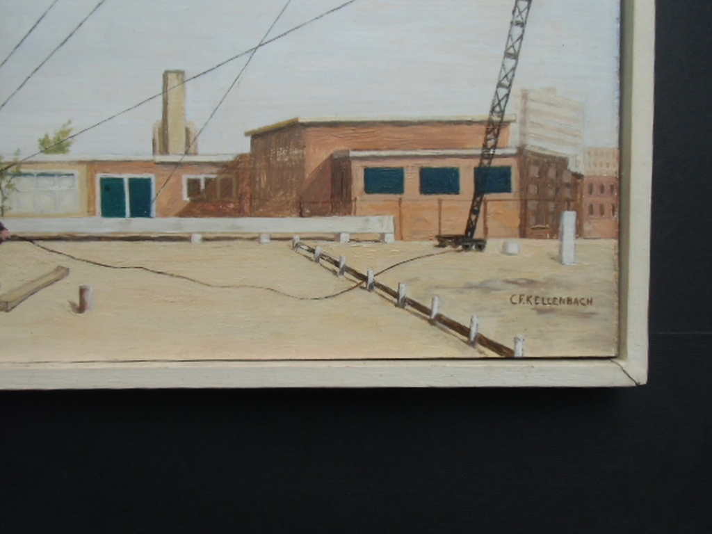 PLEIN IN WORDING // OLIEVERF OP PANEEL VAN  CAREL FREDERIK KELLENBACH kopen? Bied vanaf 1!