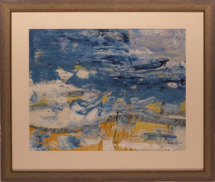 Acryl op papier van Anna Brobbel, ingelijst , Oostende I kopen? Bied vanaf 100!