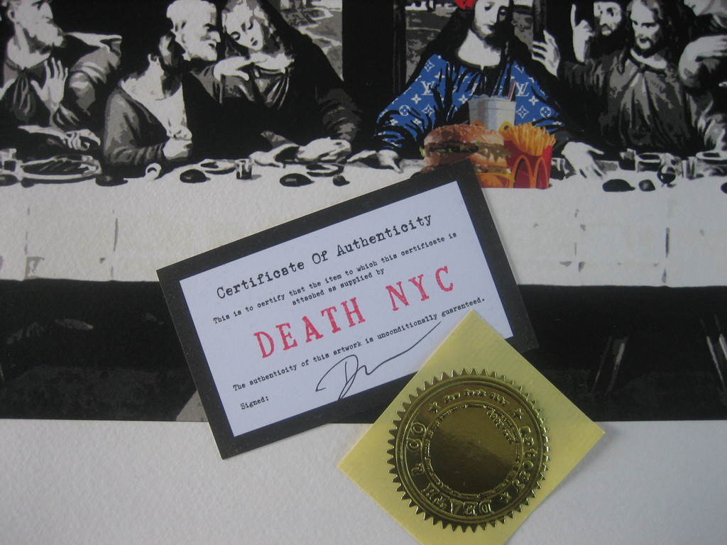 DEATH NYC Limited Edition Art print Graffiti Signed "Last Supper" Rare 2012 kopen? Bied vanaf 1!