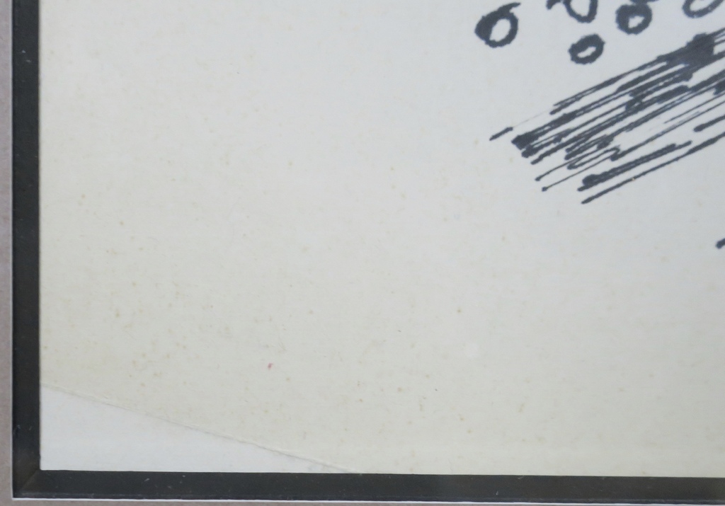 Corneille: Pentekening, Z.T. Landschap met figuren uit 1962! - Ingelijst kopen? Bied vanaf 600!