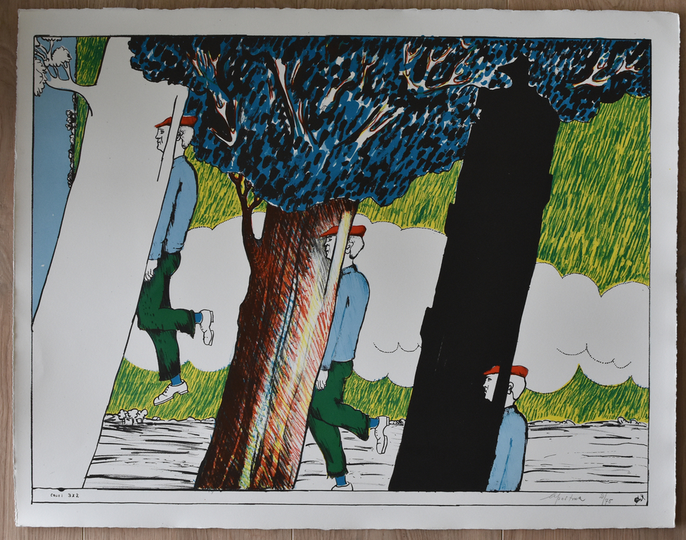 Hannes Postma # code:3x2 # litho, oplage 75, genummerd gesigneerd kopen? Bied vanaf 75!