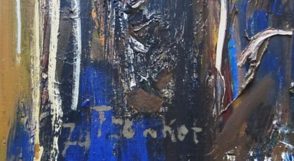 abstract =Roelof Frankot 1911-1984= olieverf op doek uit 1974 kopen? Bied vanaf 1000!