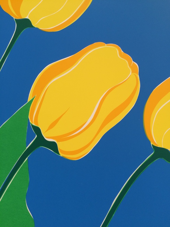 Joke van der Tuuk: zeefdruk, gele tulpen kopen? Bied vanaf 60!