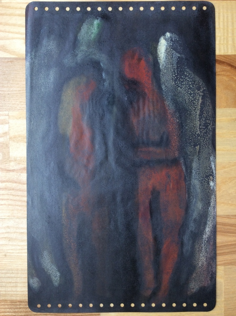 Irene Joffroy - Scene met figuren, olieverf op calqueerpapier kopen? Bied vanaf 1!