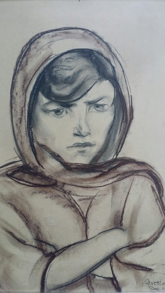 Fons / Alphons Volders, Tekening, Portret Italiaans meisje. kopen? Bied vanaf 15!