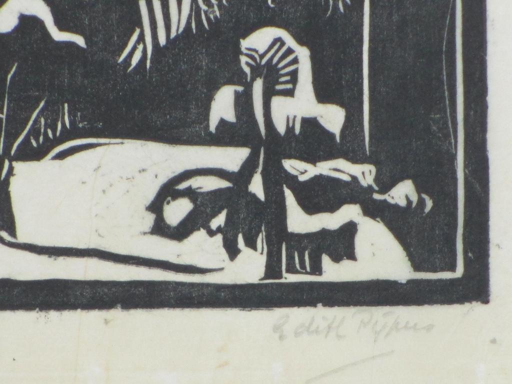 Edith Pijpers, Wintergezicht Amersfoort, Houtsnede kopen? Bied vanaf 45!