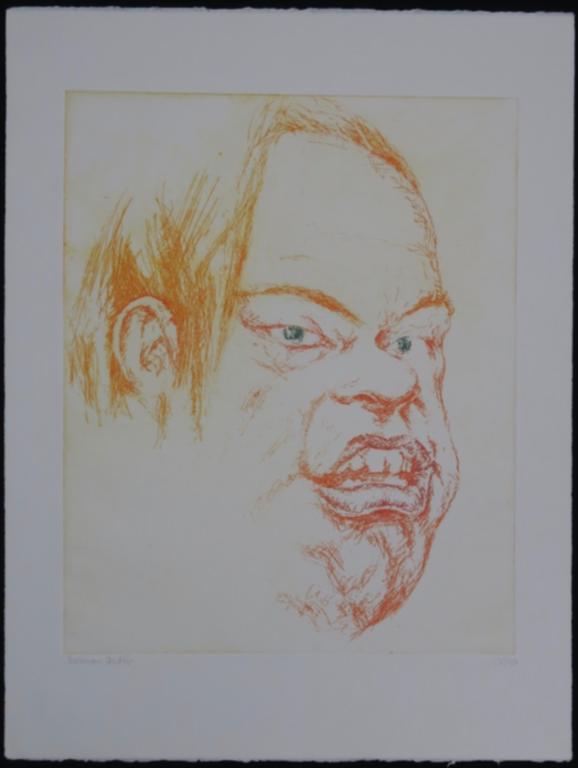 Herman Gordijn: Droge naald, Portret van man met groene ogen kopen? Bied vanaf 20!