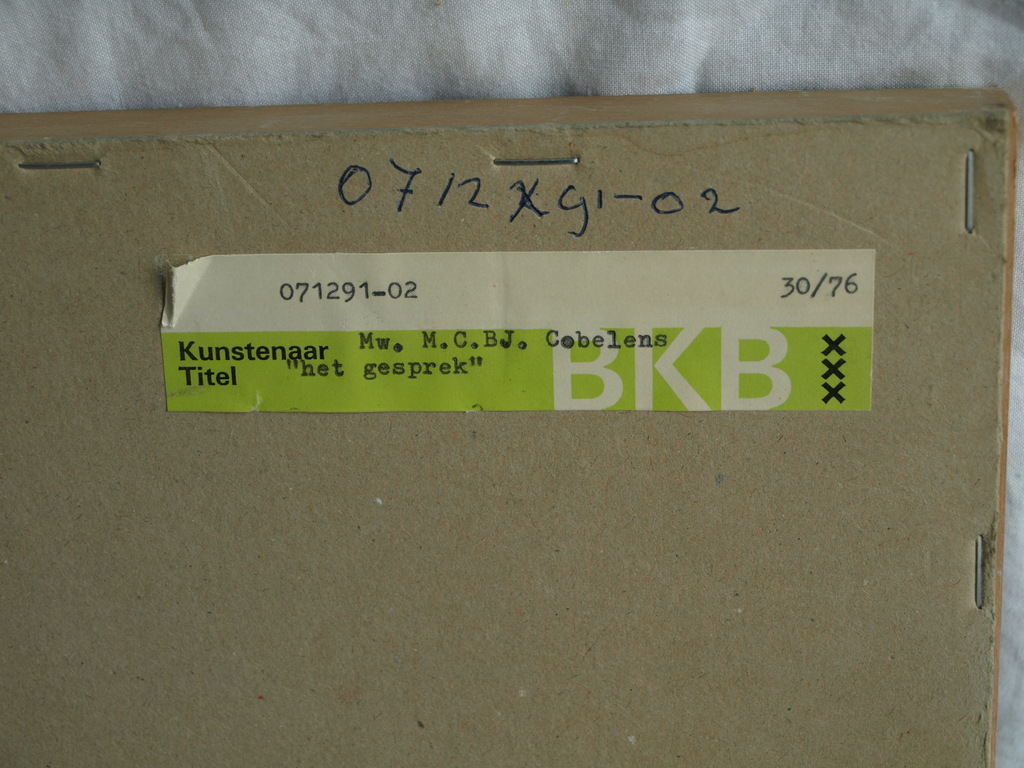 Miriam Cobelens : Pastel – Het gesprek – gesigneerd & ingelijst – 1980  kopen? Bied vanaf 50!