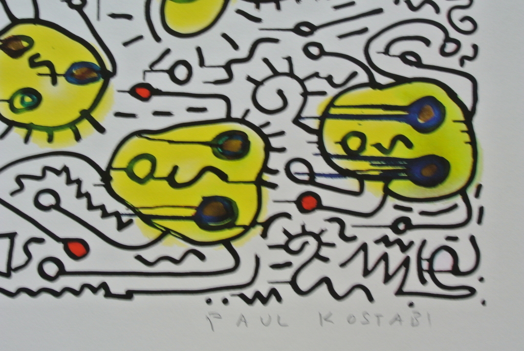 Paul Indrek Kostabi - Paul Kostabi. -Counting Backwards- Giclee 2013. Handgesigneerd.-Klassieker!- kopen? Bied vanaf 85!
