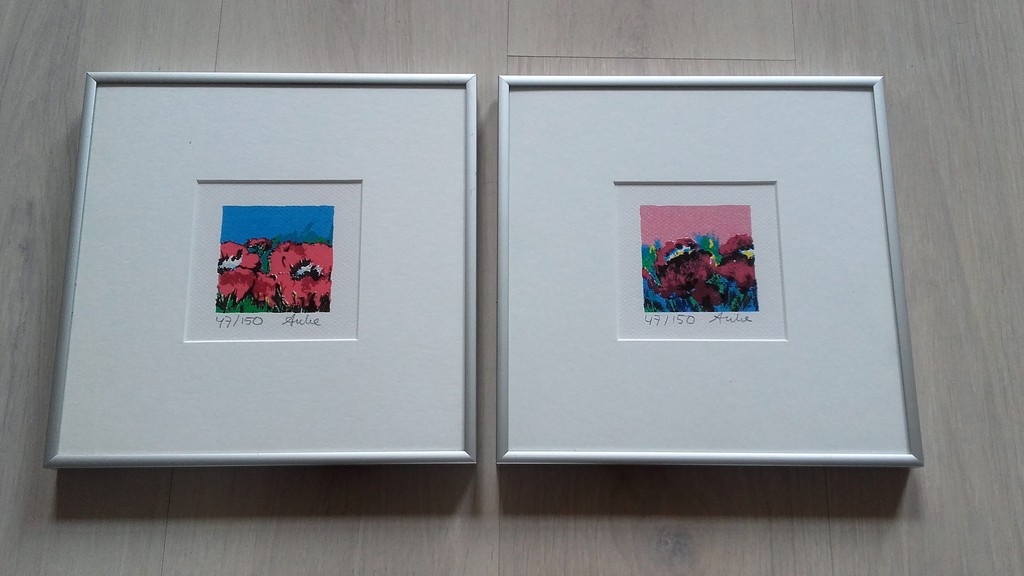 2 Zeefdrukken - Miniatuur - Gesigneerd & ingelijst kopen? Bied vanaf 1!
