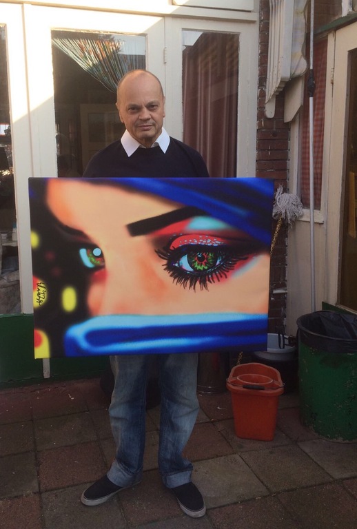 Peter Klashorst - Gesigneerde offsetdruk op katoen: Pop Art Woman kopen? Bied vanaf 1!