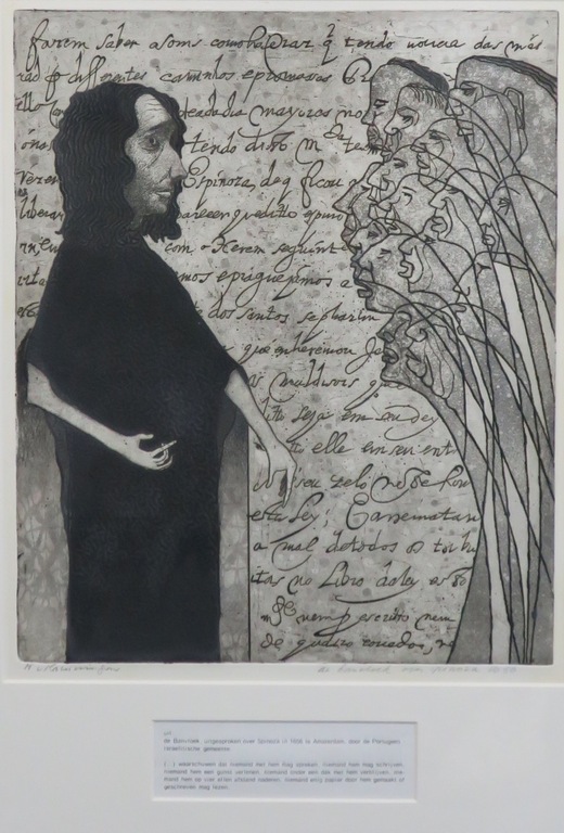 Harry van Kruiningen: Ets met reliëfdruk, De Banvloek van Spinoza - Ingelijst kopen? Bied vanaf 60!