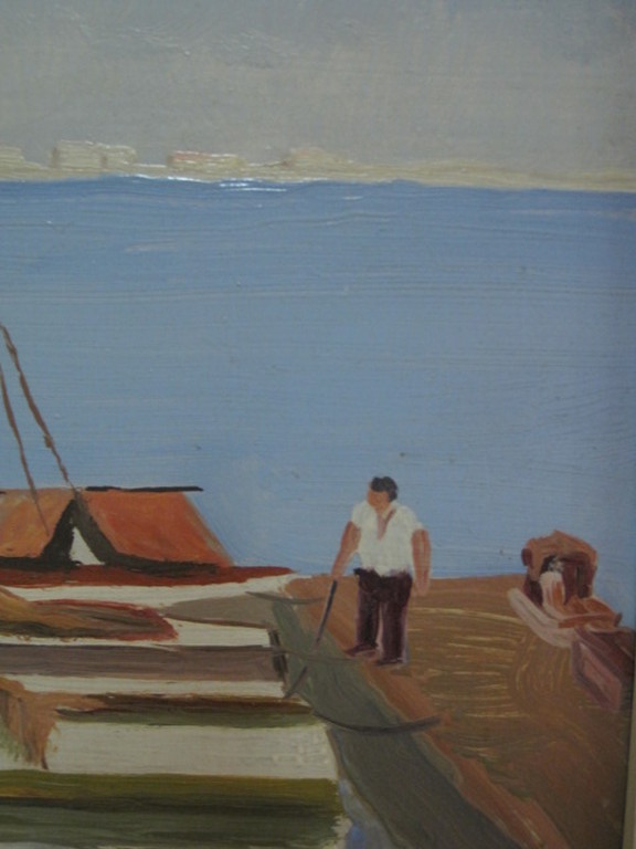  August SÖREN (1901-1978) olieverf "Mediterrane haven" gesigneerd  kopen? Bied vanaf 1!