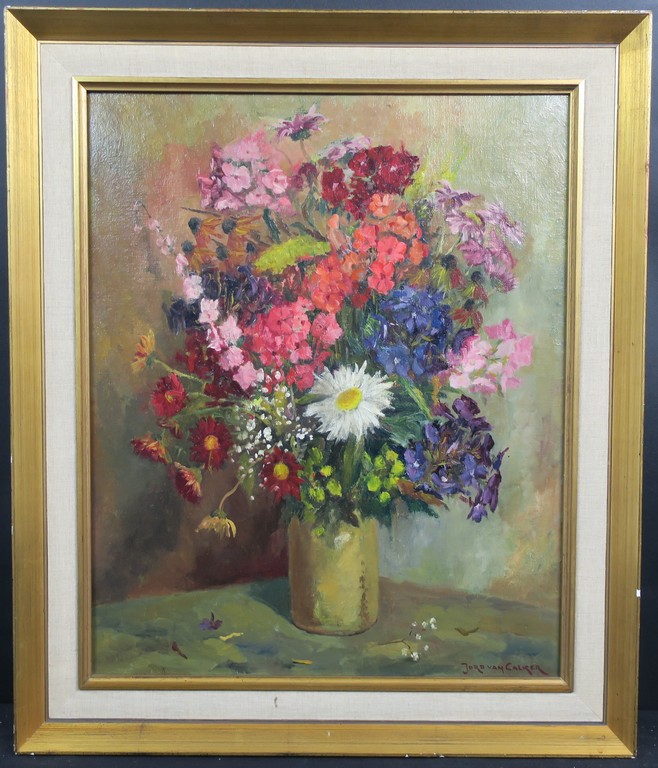 Jord van Calker: Olieverf op doek, Bloemenweelde I - Ingelijst kopen? Bied vanaf 80!