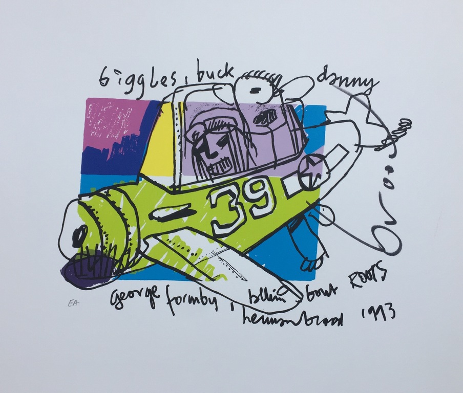 Herman Brood - Hand gesigneerde zeefdruk: Biggles, Buck verkocht voor € 70!