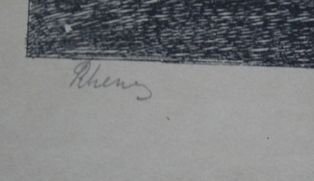 Onbekende kunstenaar - gesigneerde ets - kerk kopen? Bied vanaf 1!