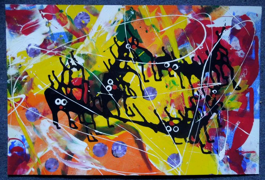 FRANZ J. BLANK Abstracte compositie - acrylverf kopen? Bied vanaf 10!