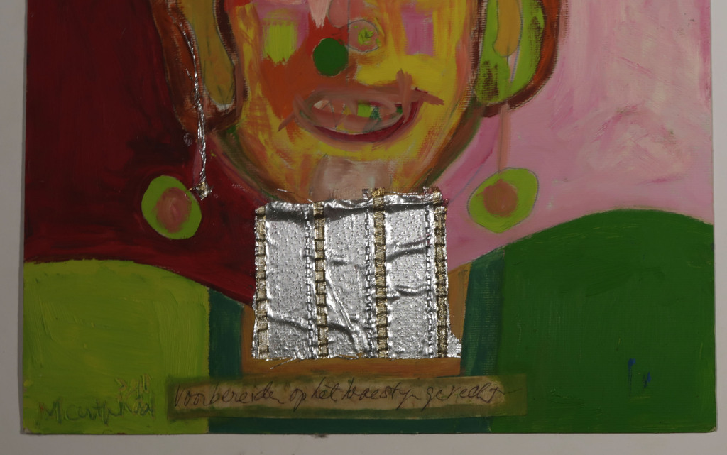 Lot met 2x Olieverf op karton van Meertje Kaal, o.a. Wachten op het woestijn... kopen? Bied vanaf 1!