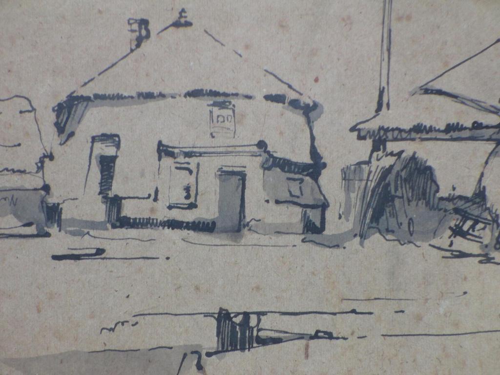 Cornelis Mension, Boerderij met hooiberg, Inkttekening kopen? Bied vanaf 45!