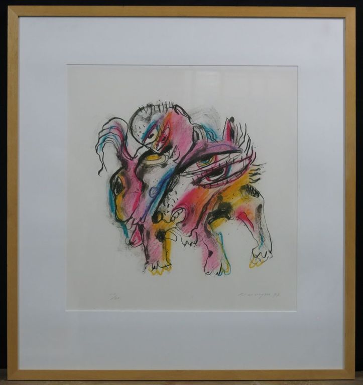 Henk Vierveijzer: Zeefdruk, Hond -Ingelijst kopen? Bied vanaf 50!