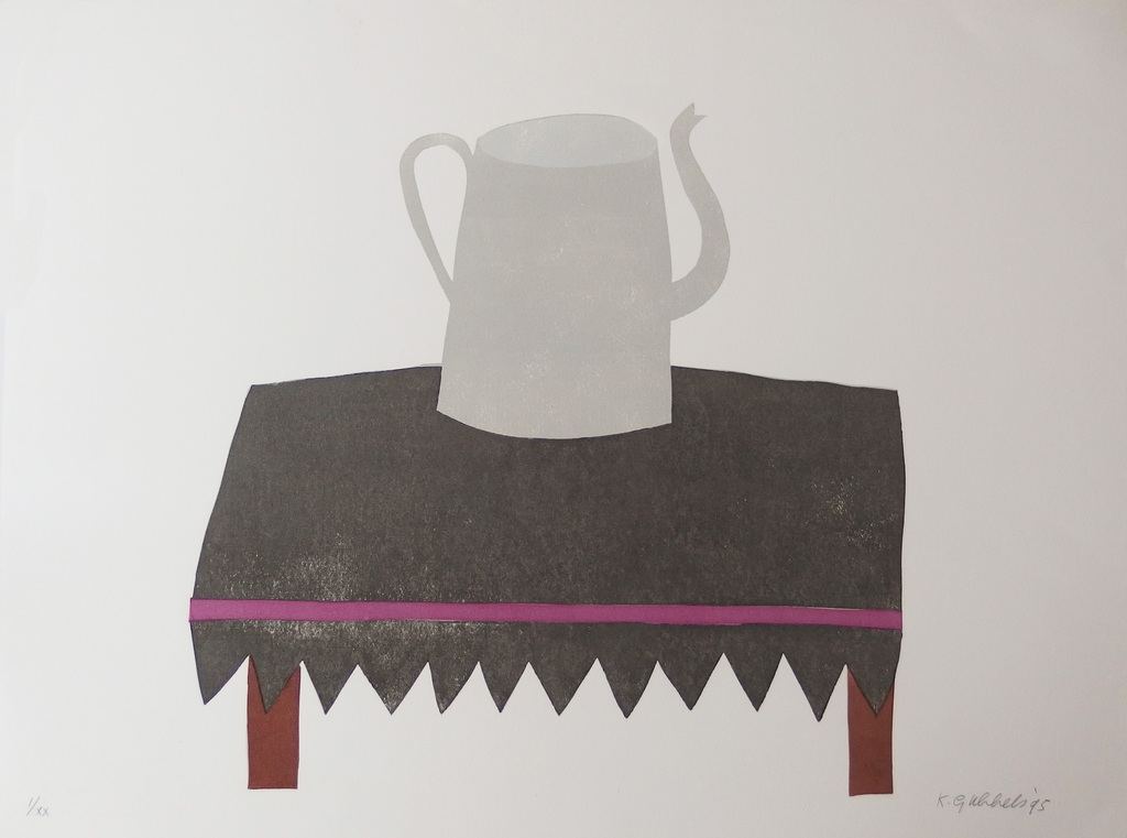 Klaas Gubbels: Zeefdruk, Kan op tafel,  kopen? Bied vanaf 290!