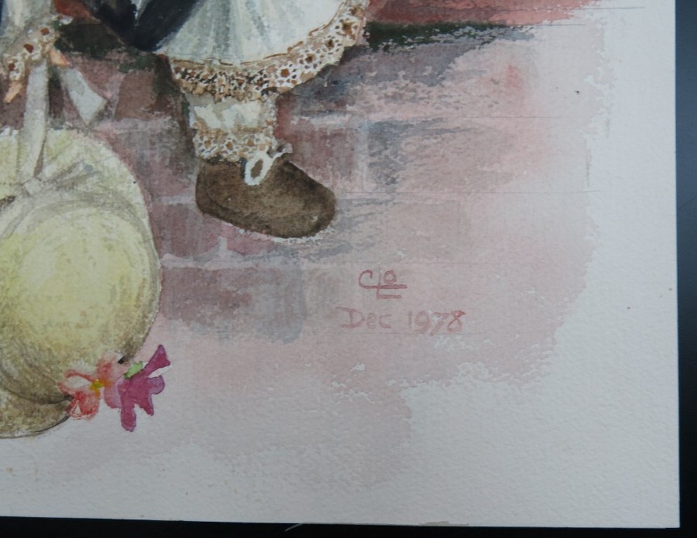 Cornelia Oudenaarden: Aquarel, Twee poppen kopen? Bied vanaf 1!