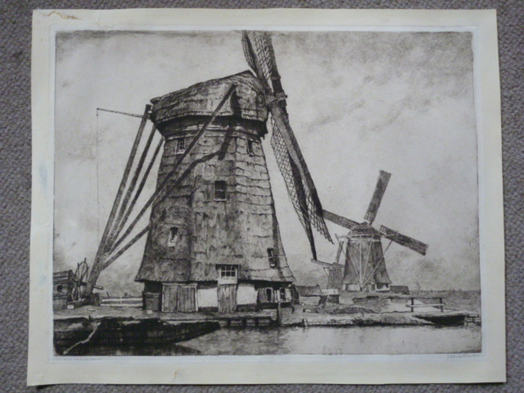 Jan Sirks - ets - Molen Schieveen kopen? Bied vanaf 20!
