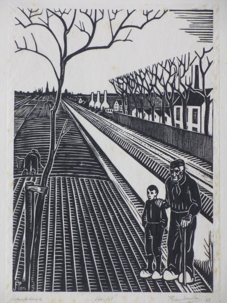 Jan Franken Pzn, Herfst, Houtsnede '25 kopen? Bied vanaf 40!