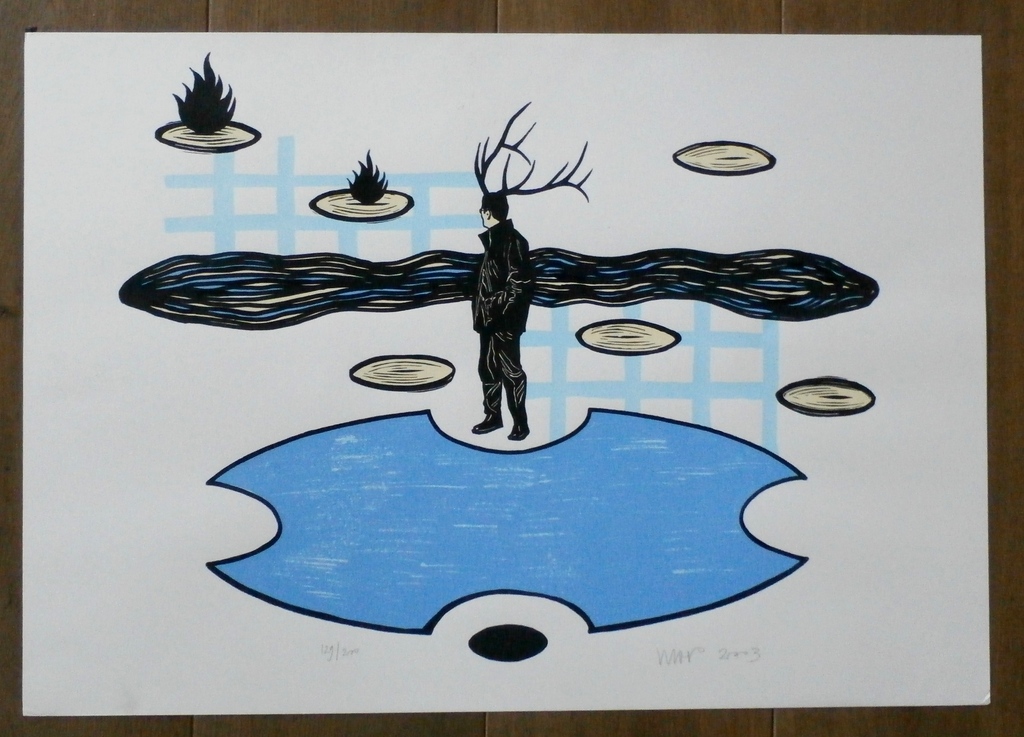 Hans Wap - zeefdruk: Flames - 2003 kopen? Bied vanaf 50!