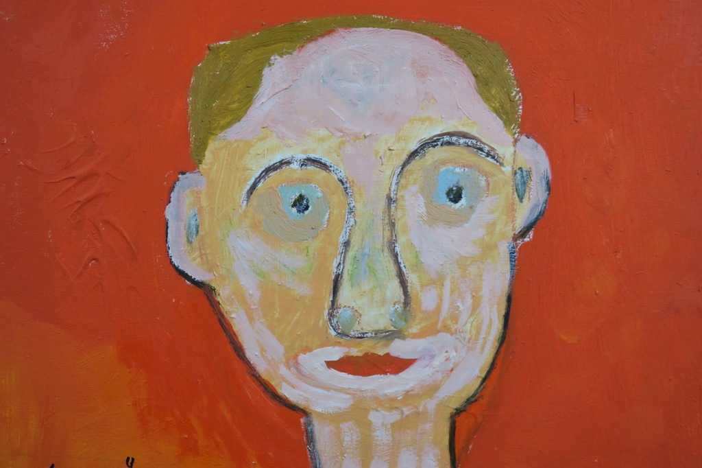 Meertje Kaal: Acryl en Olieverf op doek, Verwarde man - Ingelijst kopen? Bied vanaf 40!